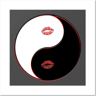 yin yang balance harmony design eastern philosophy lips Posters and Art